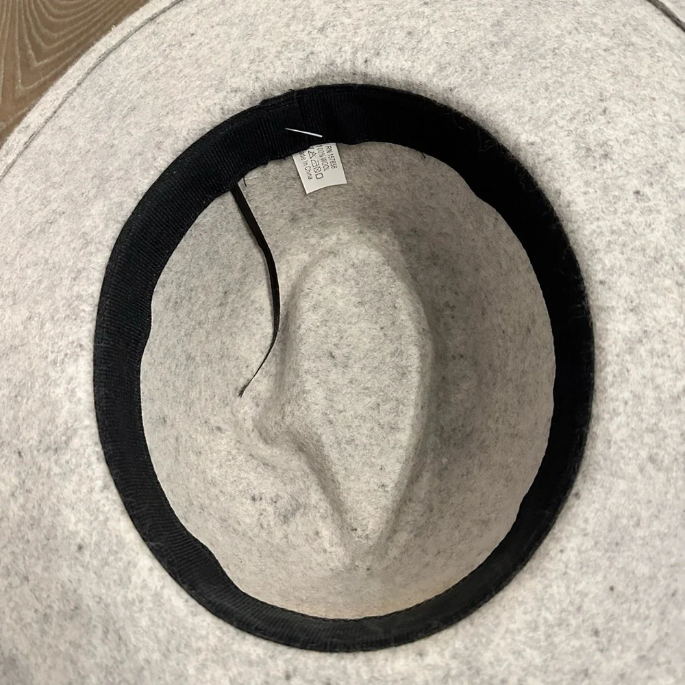 Women’s Boutique Fedora Heather Gray Hat‎ with Cream Strap